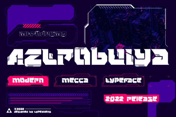 Aztrobuiya Display Font for Futuristic Digital Branding