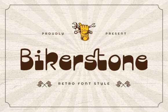 Bikerstone Font: A Playfully Nostalgic Display Typeface for 80s-Inspired Branding