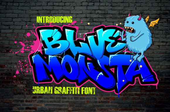 Blue Monsta: A Graffiti Display Font for Bold Digital Branding
